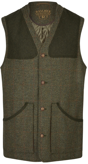 Weste Harris Wteed mit Patches, rot-Karo, Rascher